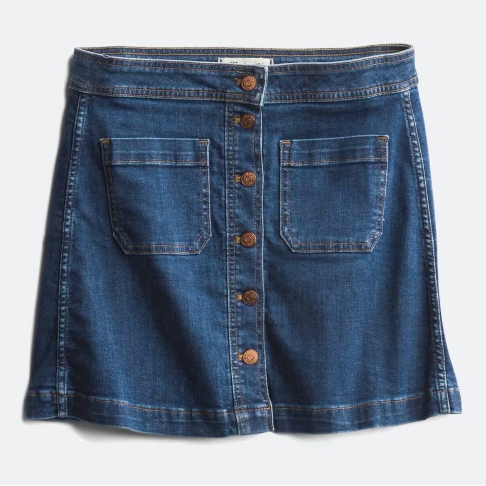 Madewell Button-Front Denim Mini Skirt
